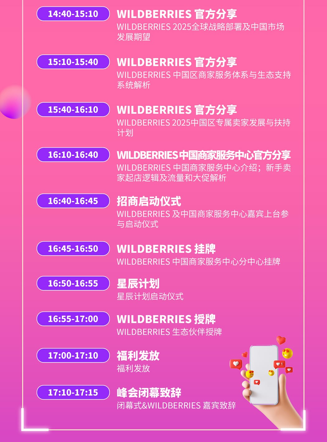 Wildberries2025中國官宣大會議程2